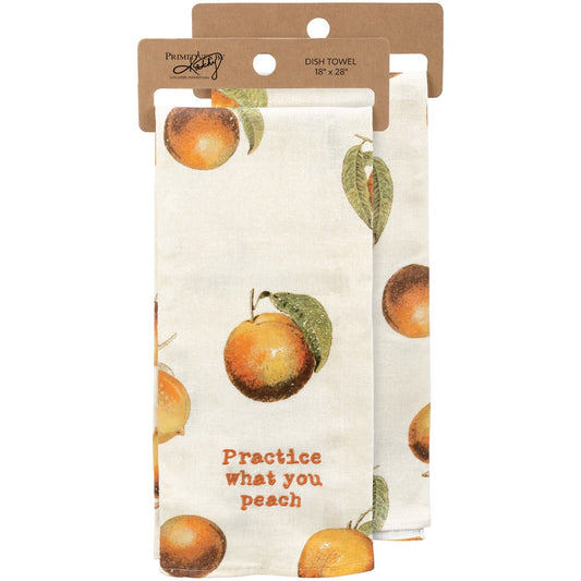 Practice What You Peach Kitchen Towel