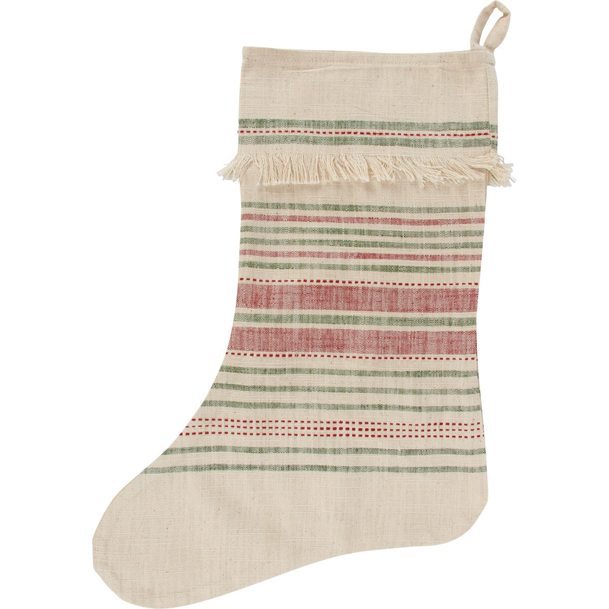 Red And Green Stripes Stocking