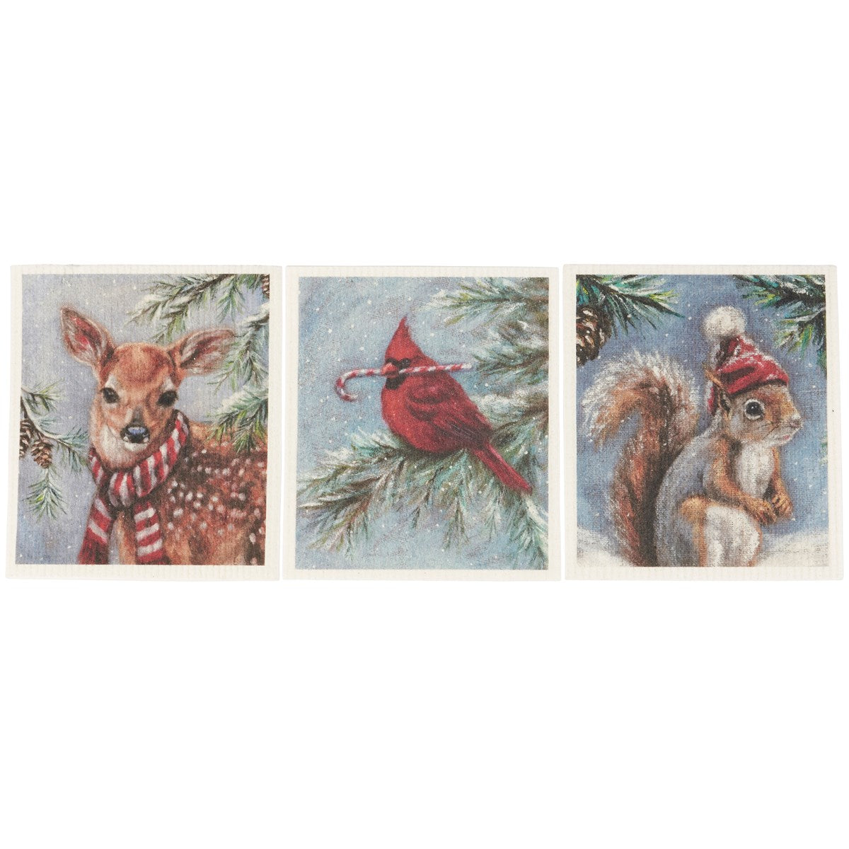 Winter Animal Swedish Dishcloth Set - 3 Pack