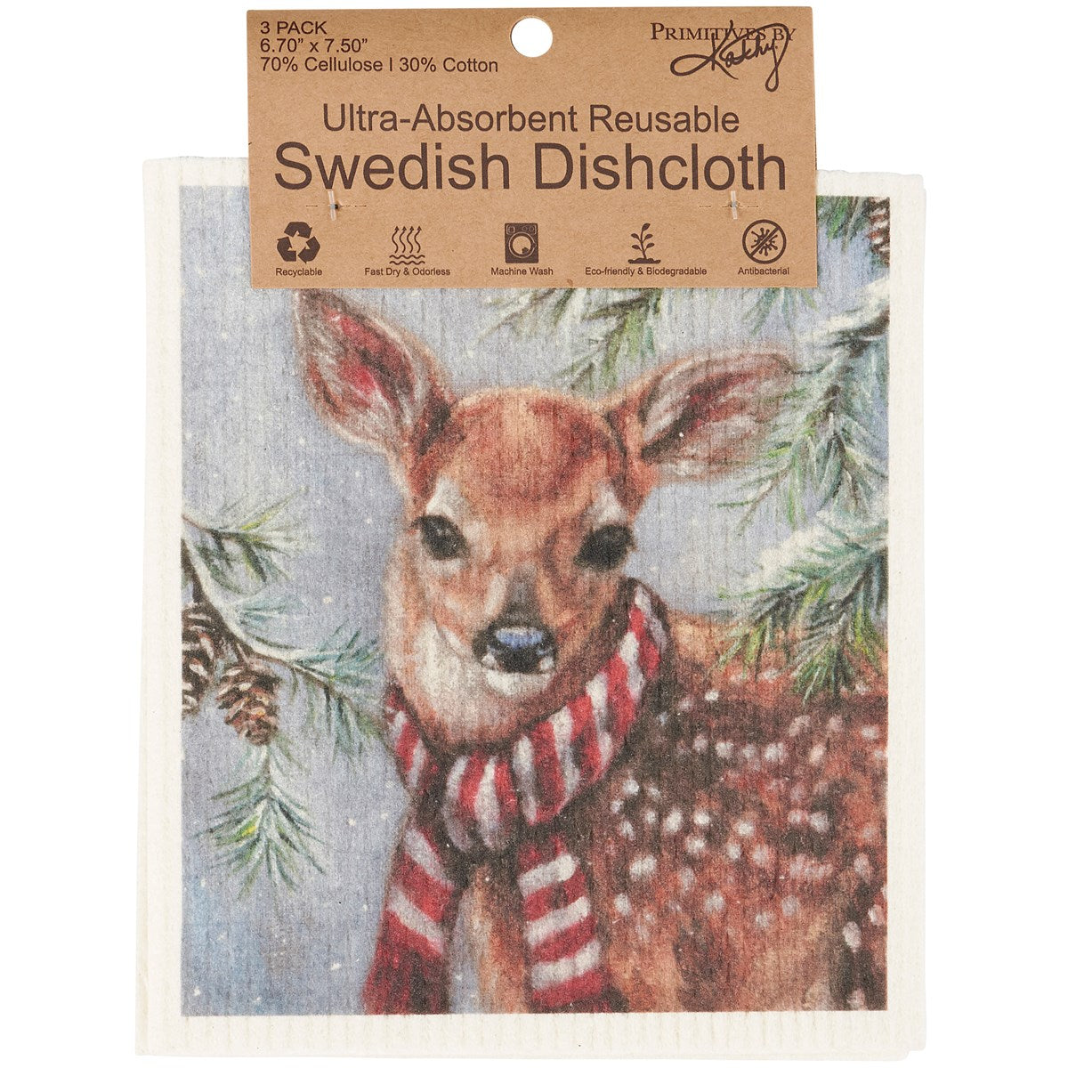 Winter Animal Swedish Dishcloth Set - 3 Pack