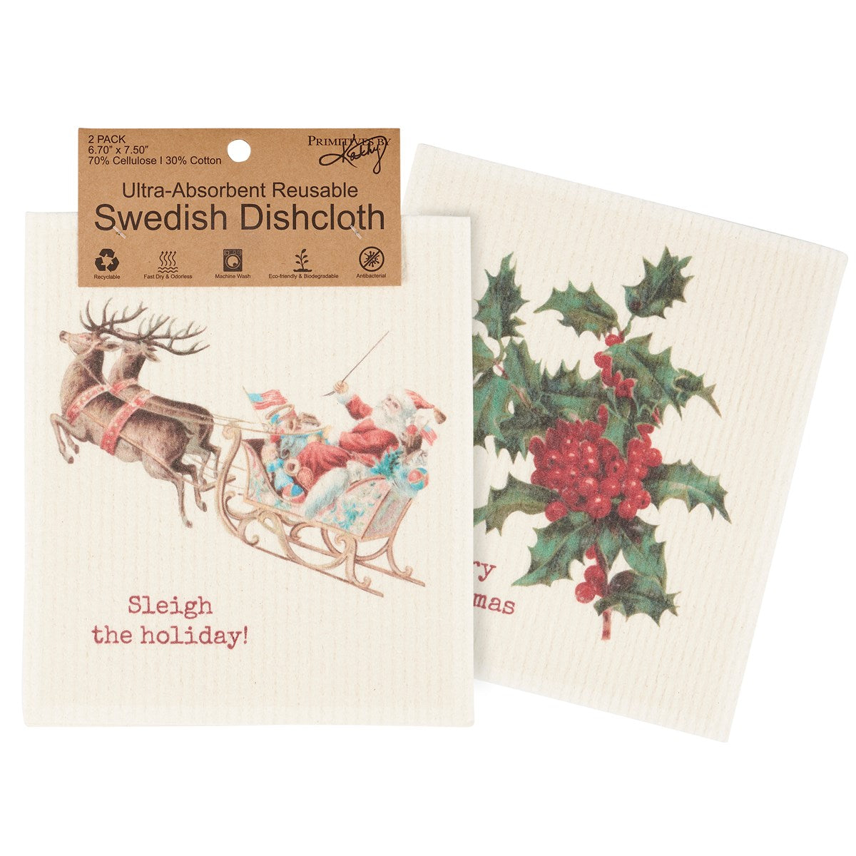 Christmas Swedish Dishcloth Set - 2 Pack